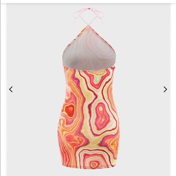 Multi Color Marble Halter Dress - Picture 2 of 2